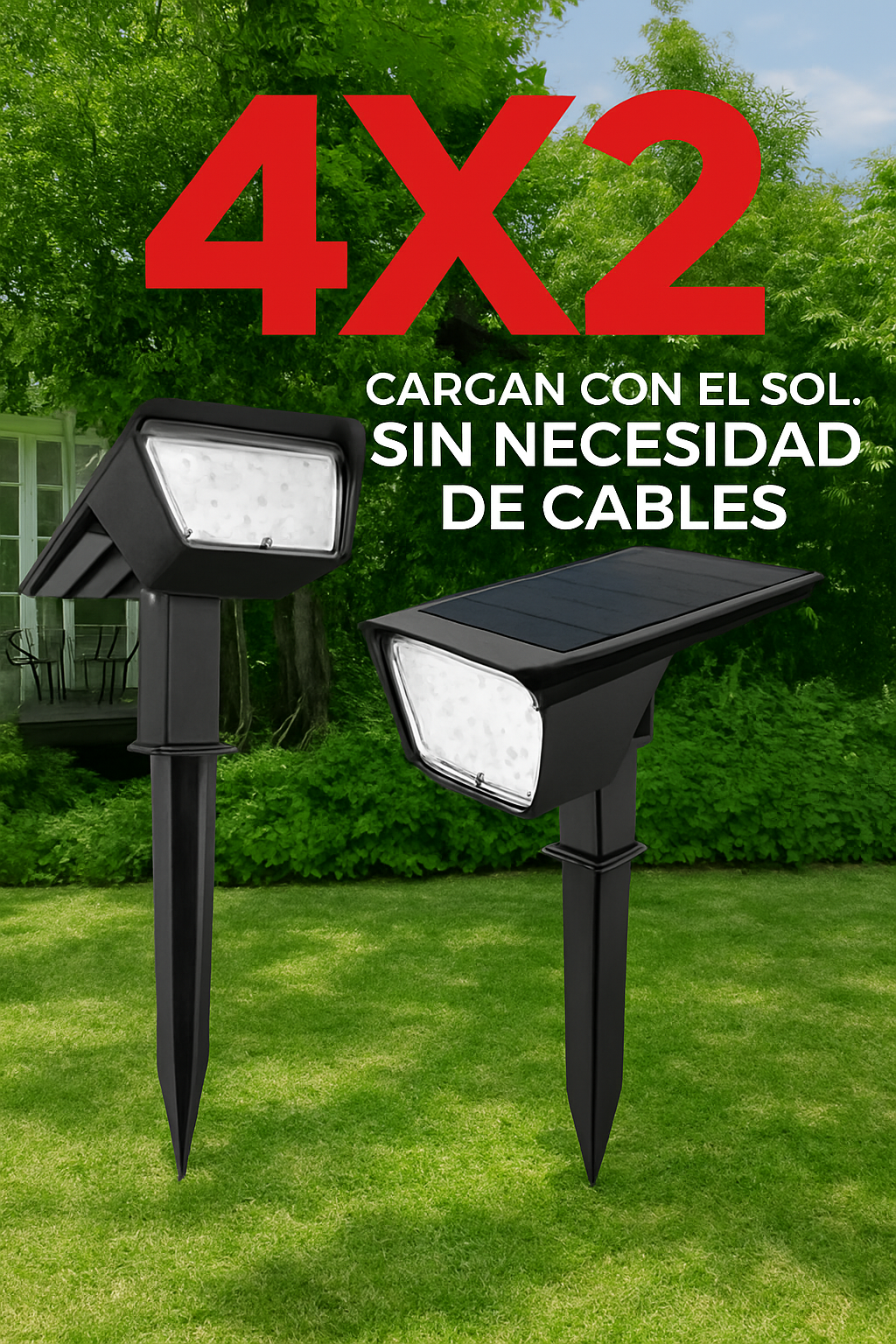 Estaca Led Luz Solar Fria 5w Lampara Exterior
